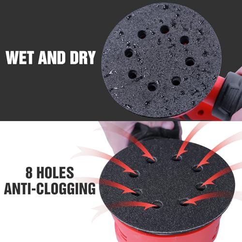 100 Pcs 5 inch Wet Dry Sanding Discs 1000 Grit 8 Hole Hook and Loop - style: 100 Pcs-1000 Grit