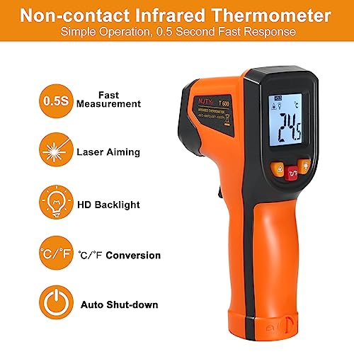 Thermometer Infrared Thermometer Non-Contact Digital Gun -50°C~600°C (-58°F~1112°F) IR Thermometer for Industrial, Kitchen Cooking, Automotive, Not for Human Body Temp