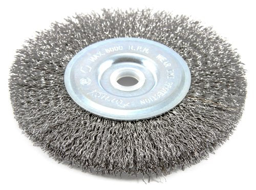 Forney 72741 Wire Wheel Brush, Coarse Crimped with 1/2-Inch Through 5/8-Inch Arbor, 5-Inch-by-.012-Inch