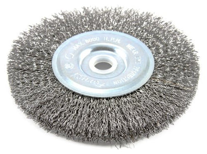 Forney 72741 Wire Wheel Brush, Coarse Crimped with 1/2-Inch Through 5/8-Inch Arbor, 5-Inch-by-.012-Inch