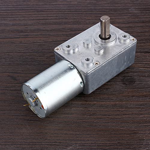 DC Motor 12V, 100RPM Reversible Worm Geared Metal Worm Gear Motor, Electric Reduction Motor Replacement Part for Window Door Opener and Miniature Winch