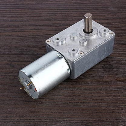 DC Motor 12V, 100RPM Reversible Worm Geared Metal Worm Gear Motor, Electric Reduction Motor Replacement Part for Window Door Opener and Miniature Winch