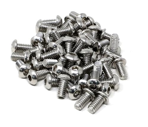 iexcell 50 Pcs 1/4-20 x 1/2" Stainless Steel 304 Hex Socket Button Head Cap Screws Bolts Kit - size: 1/4-20 x 1/2"