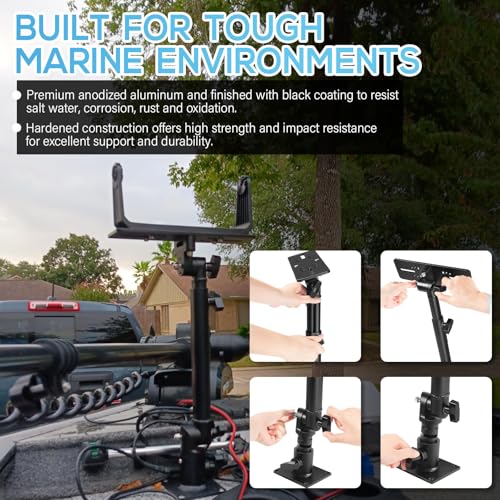 Universal Marine Monitor Mount 350° Swivel 18"–24" Adjustable Height Black - color: Black