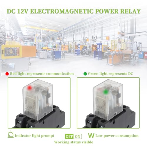 DC 24V JQX-13FL 62PL Coil 8 Pin 10A DPDT LED Indicator Electromagnetic Power Relay with Plug-in Terminal Socket and DIN Slotted Aluminum Rail - size: 8Pin-10A-DC24V