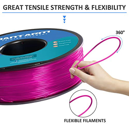GIANTARM 95A TPU 3D Printer Filament 1.75mm, 1kg, Clear Pink, +/- 0.03mm - color: Tpu-pink