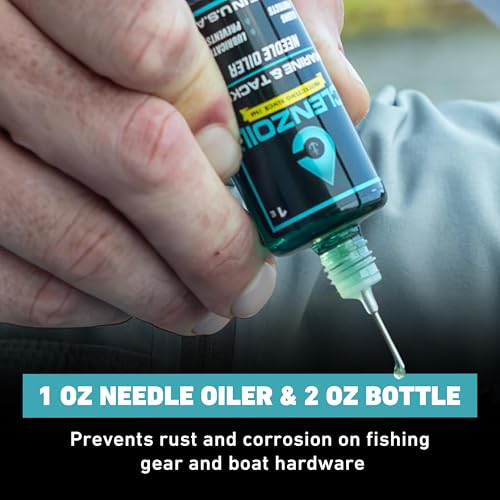 CLENZOIL Marine & Tackle - Fishing Gear Oil Lubricant - for Fish Care Reels, Boat Motors, Downriggers & More - Easily Oils Applicator - size: 2 oz + 1 oz Combo