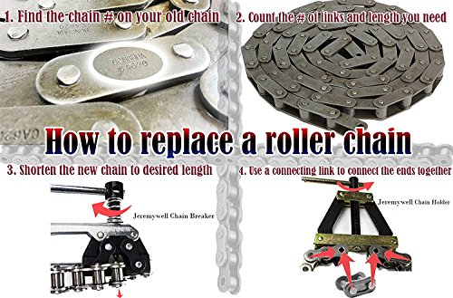 Jeremywell Roller Chain Breaker Fits #60, 80, 100, 12B, 16B, 20B, C2040, C2042, C2050, C2052, A2040, A2050 Roller Chain, Detacher Cutter - style: Chain Breaker