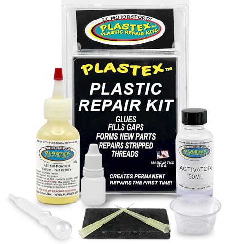 Plastex Plastic Repair Kits - Easily Glue, Repair or Remake Broken Plastic, Fiberglass, Wood & More! (Standard Yellow Kit) - color: Yellow, size: 30 grams