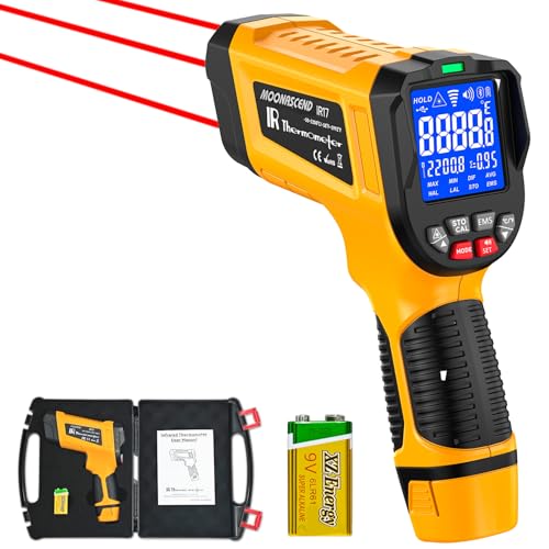 3992°F Infrared Thermometer，Triple Laser，50:1 for Kiln Forge - color: Yellow 3992°F