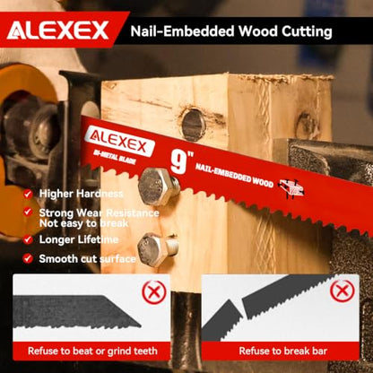 15 Pack 9 Inch 5/7 TPI Reciprocating Saw Blades for Nail-Embedded Wood - size: 9 Inch 5/7TPI
