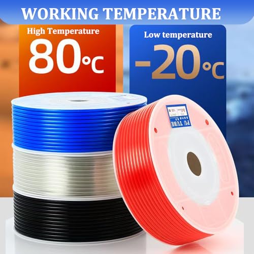10mm OD Pneumatic Tubing Pipe PU Hose Tube Air Line Compressor Hose Black - color: Black, size: 10mm OD x 6.5mm ID - 328 FT 100 Meters