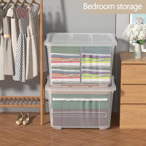Zopnny 4-Pack 70 Qt Wheeled Storage Bins with Lids, Large Storage Container - size: 70 Quart