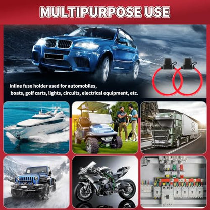 Inline Fuse Holder 12V 2 Pack, 14 AWG Waterproof Fuse Holder 11.8 Inch, in Line Fuses Holders 12V with 2 Pcs Standard Car Fuses 20A Blade Holders for Automotive, Marine by XIOGZAXI - size: 14 AWG / 11.8 INCH