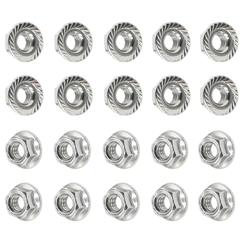 M3 x 0.5 Stainless Steel Serrated Hex Flange Nuts M3-0.5 (20PCS)