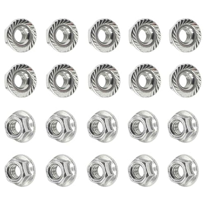 M3 x 0.5 Stainless Steel Serrated Hex Flange Nuts M3-0.5 (20PCS)