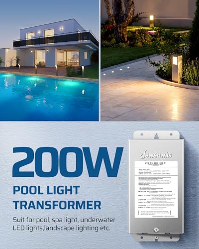 DEWENWILS 200W Low Voltage Pool Transformer, Stainlees Steel - style: Stainless Steel 200W