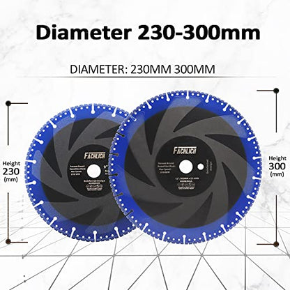 Metal Cutting Diamond Blade - 9" 230MM All Purpose Heavy Duty Cut Off Wheel for Rebar,Steel,Metal,Reinforced Concrete - size: 9"/230mm