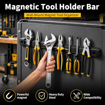 GRENPRO Double-Sided Magnetic Tool Holder, 12" Magnetic Tool Bar, 110 lb - size: 12inch
