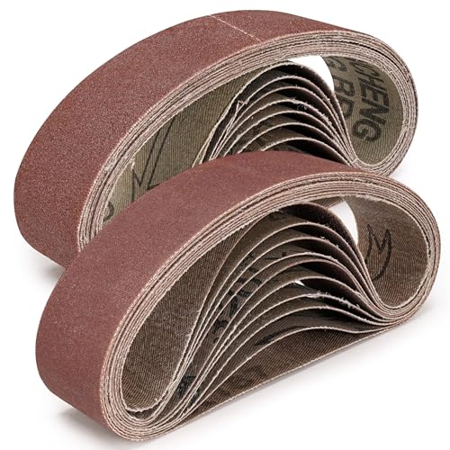 Sbestily 20 Pack 1.2" x 13" Knife Sharpener Sanding Belts Assorted Grits