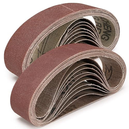 Sbestily 20 Pack 1.2" x 13" Knife Sharpener Sanding Belts Assorted Grits