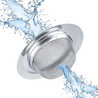 2Pcs Kitchen Sink Strainer, Stainless Steel Mesh Sink Drain Cover, Large Wide Rim 4.5" Diameter Sink Drain Strainer Basket Catcher - style: 4.5" Fine Mesh
