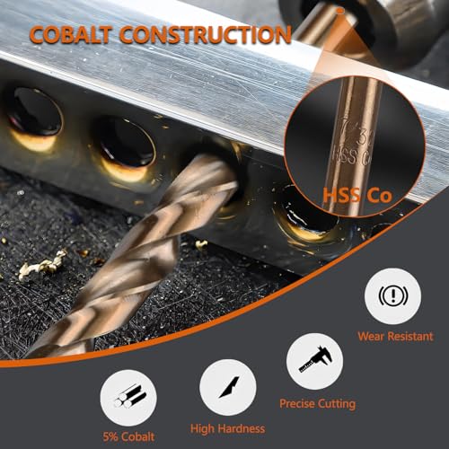 10-Piece 7/32" M35 Cobalt Drill Bit Set for Stainless Steel - style: 7/32"(10pcs)