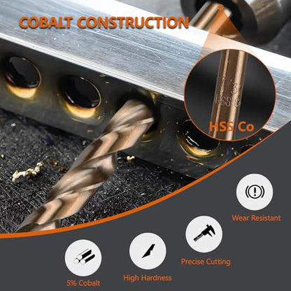 10-Piece 7/32" M35 Cobalt Drill Bit Set for Stainless Steel - style: 7/32"(10pcs)