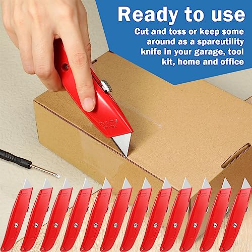 Reginary 30 Pcs Box Cutters Bulk, Utility Knives, Red - color: Red
