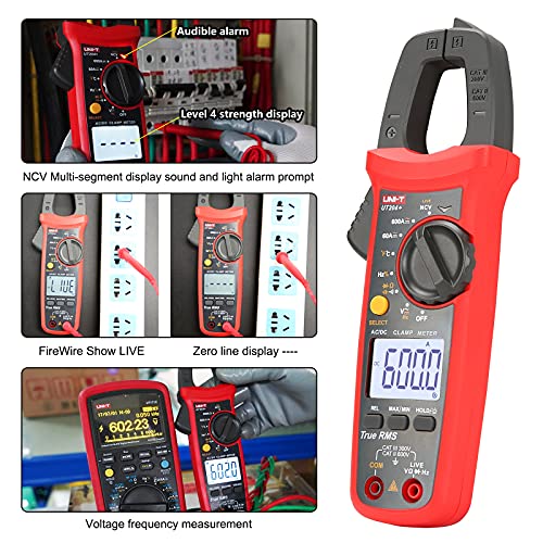 UNI-T UT204+ Digital Clamp Meter Temperature AC DC Current Voltage Resistance Tester multimeter