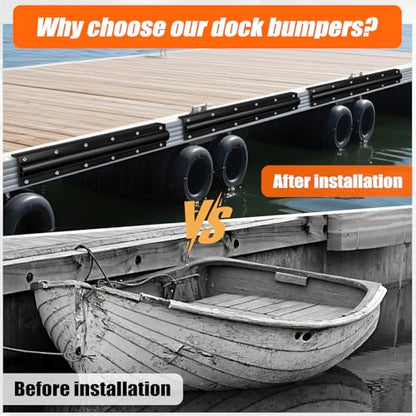 Dock Edging 10 Feet/20 FeetBoat Dock Bumpers for Dockside and Edge,5 Park and 10 Park Dock Greater Protector Rub Rail for Boats,Each Park 23.5 inch Long. - color: Black, style: 5 pcs Totall 10ft