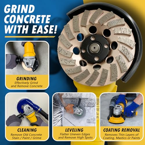 5" Diamond Grinding Wheel for Concrete Masonry 18 Segments 7/8"-5/8" - style: 5" Diameter - 18 Segments