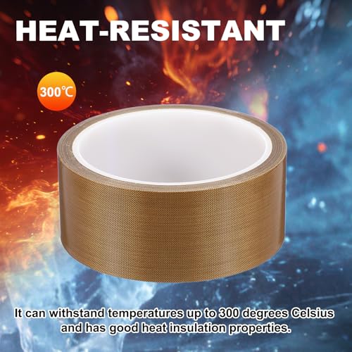 uxcell 1 Roll High Temperature PTFE Tape, 1-9/16" x 32.8ft Heat Shield Tape - size: 1-9/16" x 32.8ft x 0.13mm Thick