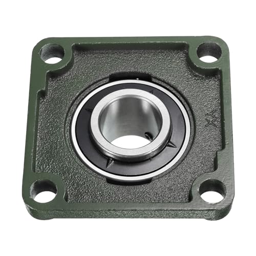 uxcell 2pcs UCF208-24 Pillow Block Bearings 1-1/2 inch Bore Self Alignment, Solid Cast Iron Base Square Flange Mounted Chrome Steel Bearings - size: UCF208-24