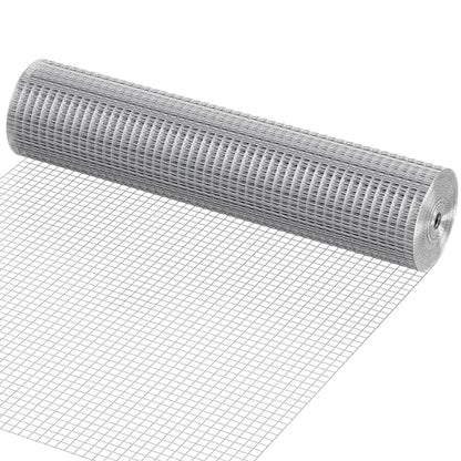 VEVOR Hardware Cloth, 1/2 inch 24in x 25 ft 19 Gauge, Hot Dipped Galvanized Wire Mesh Roll, Chicken Wire Fencing, Wire Mesh for Rabbit Cages, Garden, Small Rodents - size: 24'' x 25'