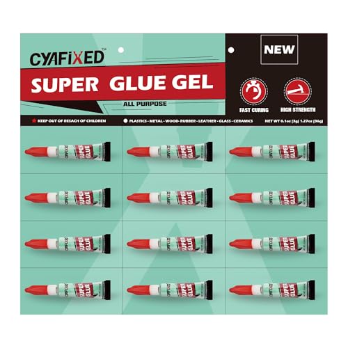 Super Glue Gel 3 Gram (Pack of 12), Single-Use Tubes for Wood Shoe Repair - size: 12 x 3g, style: Gel