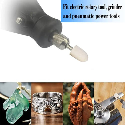 30 Pcs Wool Felt Polishing Bits, 3/32'' Shank Cone Shape Wool Polishing Points for Rotary Tool (8mm,10mm,12mm)
