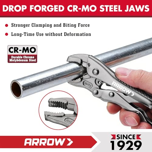 ARROW 5" Curved Jaw Locking Pliers with Screw Extractor - size: 5 inch