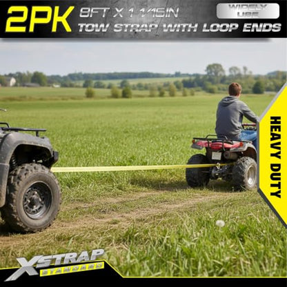 XSTRAP STANDARD 2PK 1-3/4''x 8FT Lifting Sling Web Tow Straps w/Loop End - style: 2pk 1-3/4''x 8FT