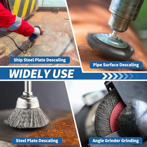 3Pack Wire Brush for Angle Grinder Set with 5/8"-11 Arbor