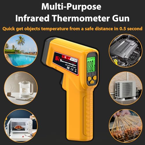FKM Infrared Thermometer Gun Non-Contact Laser Temperature Gun,-58°F~986°F - color: Yellow
