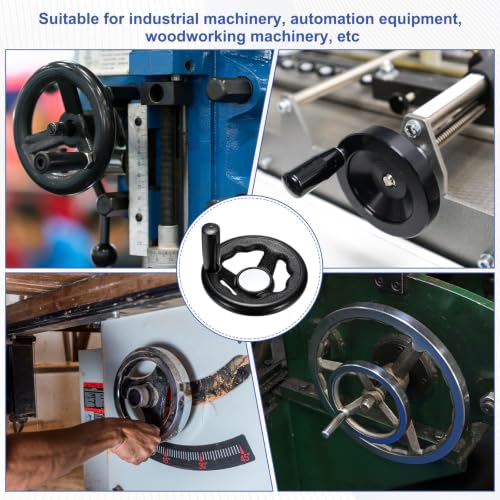 uxcell Handwheel with Revolving Handle, 0.5" Hole x 3.9" OD, Black - size: 0.5" Hole x 4" OD