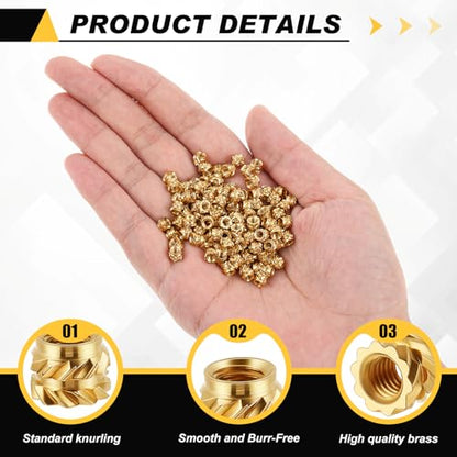 Yaocom 300 Pcs M6 Threaded Inserts M3 x D4 x L3 Heat Set Inserts - size: M3 X D4 X L3