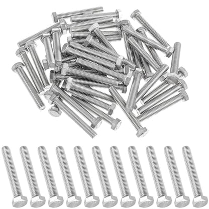 Zonon 50 Pcs 3/8-16 x 2-1/2" Hex Head Screw Bolt, Silver - color: Silver, size: 3/8-16 X 2-1/2"