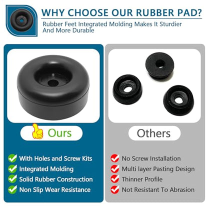 Heavy Duty Rubber Anti Vibration Feet for Generators, Pressure Washers, Air Compressors and Pumps Rubber Foot Pads,1 X 2.5 in,with Screw Kits, 4-Pack
