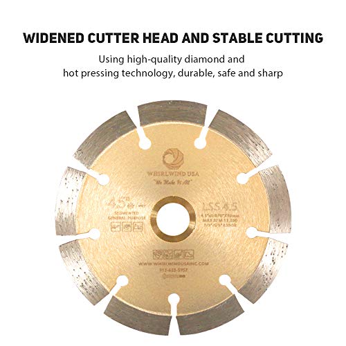 LSS 4 Inch Diamond Saw Blade,Dry or Wet Cutting Saw Blades for Sharp Cutting Concrete Stone Brick Masonry,Broadened Cutter Head - size: 4" LSS