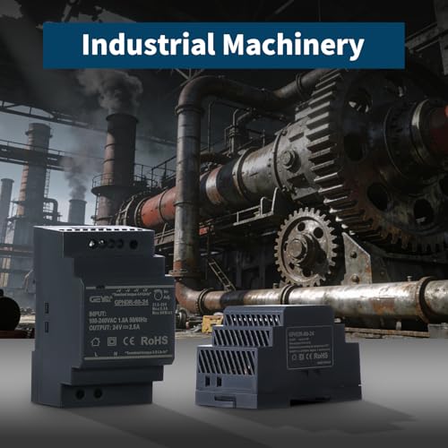 Ultra Slim Step-Shape 3SU DIN Rail Power Supply, 24V 2.5A 60W GPHDR-60-24 for Industrial Automation, Communication Base Stations, Data Centers and Medical Equipment - size: 60W-24VDC-2.5A
