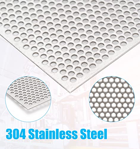 Perforated Stainless Steel Sheet - 12'' x 12'' x 0.06"(16 GA), Steel Perforated Sheet - size: 12''L x 12''W x 0.06'' thickness