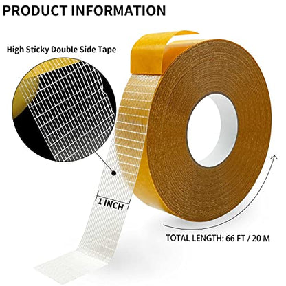 Birllaid Fabric Tape Multifunctional Double Sided Tape for Clothes, Carpet - size: 1inchx66FT(20m)