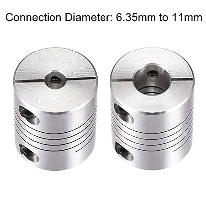 uxcell Motor Shaft 6.35mm to 11mm Helical Beam Coupler Coupling 25mm Dia 30mm Length - size: 6.35mm to 11mm